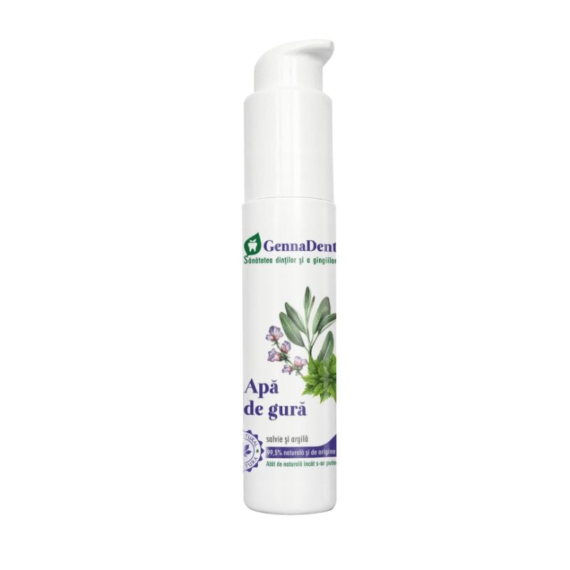 Apa de gura cu salvie si argila GennaDent, 45 ml, VivaNatura, VIVANATURA – ofertă, preț și specificații