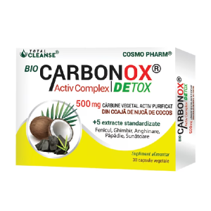Bio Carbonox Activ Complex Detox 500mg, 30 capsule, Cosmo Pharm, COSMO PHARM – ofertă, preț și specificații
