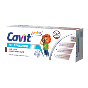 Cavit Junior aroma ciocolata, 20 tablete masticabile, Biofarm, BIOFARM – ofertă, preț și specificații