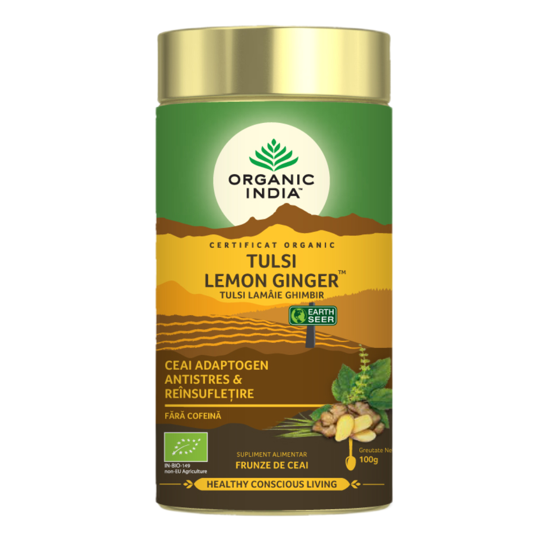 Ceai Bio Tulsi Lamaie si Ghimbir