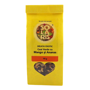Ceai verde cu mango si ananas Deliciu Exotic, 90g, Solaris, SOLARIS – ofertă, preț și specificații