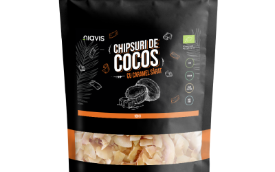 Chipsuri Eco de cocos cu caramel sărat, 100g – Niavis