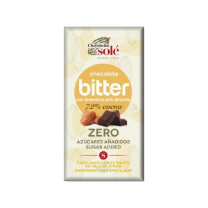Chocolates Sole Ciocolata 72% cacao si migdale fara zahar, 100g, CHOCOLATES SOLE – ofertă, preț și specificații