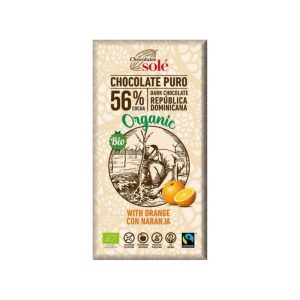 Chocolates Sole Ciocolata bio cu 56% cacao si portocale