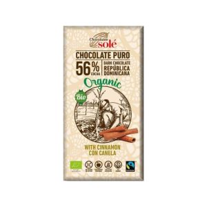 Chocolates Sole Ciocolata bio cu 56% cacao si scortisoara