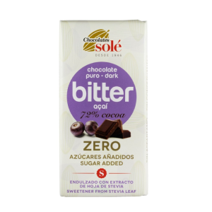 Ciocolata cu 72% cacao si acai indulcita cu stevie