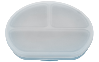 Farfurie din silicon cu capac Aqua Blue – Appekids