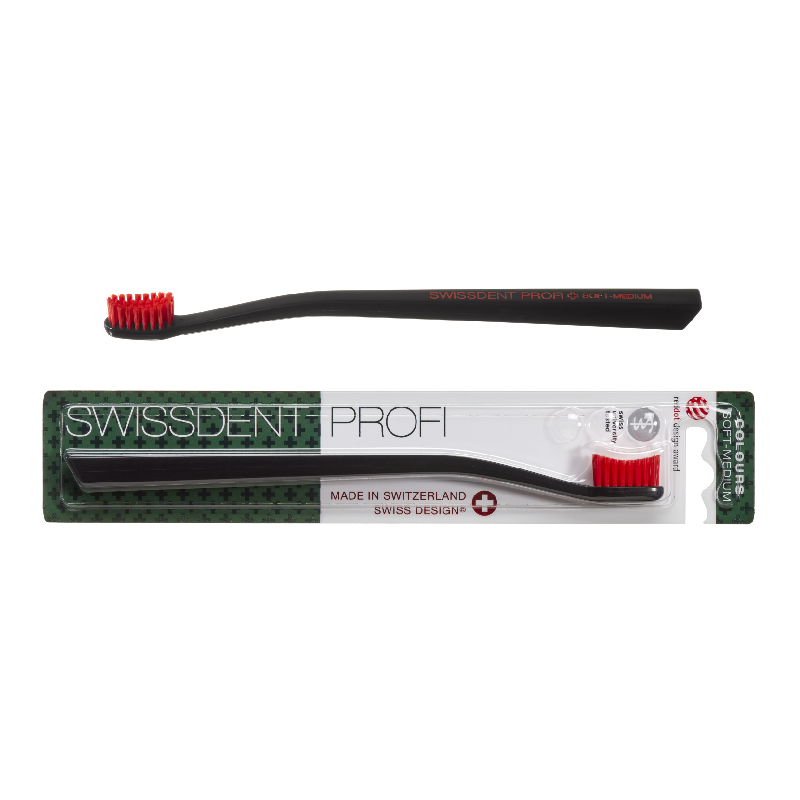 Periuta de dinti Colours Classic, rosu cu negru, 1 bucata, Swissdent, SWISSDENT – ofertă, preț și specificații