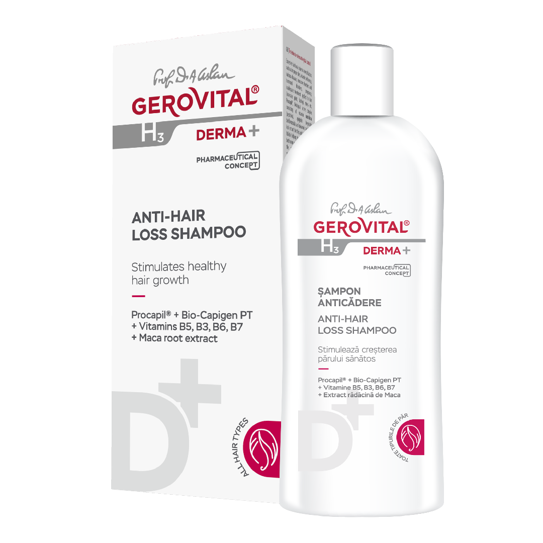 Sampon anticadere H3 Derma+, 200 ml, Gerovital, FARMEC – ofertă, preț și specificații