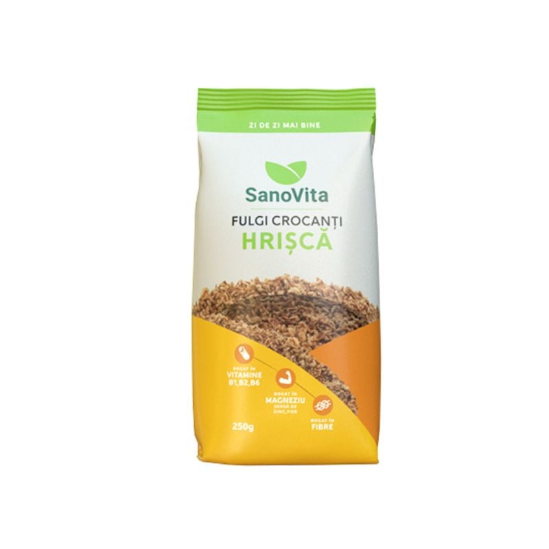 Sanovita Fulgi de Hrisca Crispy, 250 g, SANOVITA – ofertă, preț și specificații