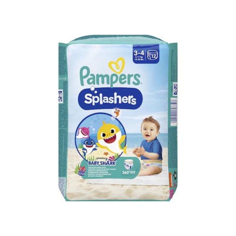 Scutece chilotel pentru apa Splashers Baby Shark, Marimea 3-4, 6-11 kg, 12 bucati, Pampers, PAMPERS – ofertă, preț și specificații