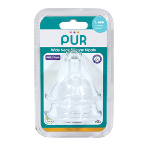 Set 2 tetine silicon pentru biberon cu gura larga marime L