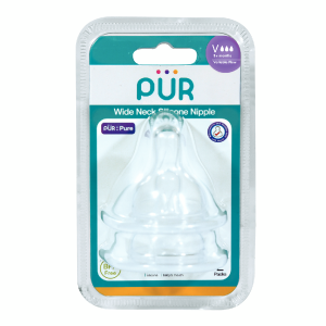 Set 2 tetine silicon pentru biberon cu gura larga