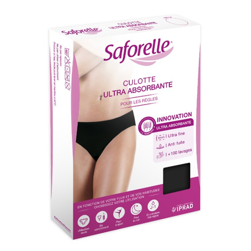 Slip negru ultra absorbant menstruatie