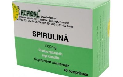 Spirulina 1000mg, 40 comprimate – Beneficii și Utilizare