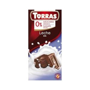 TORRAS Ciocolata cu lapte fara zahar si fara gluten, 75g, TORRAS – ofertă, preț și specificații