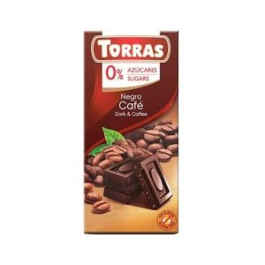 TORRAS Ciocolata neagra cu cafea fara zahar si gluten