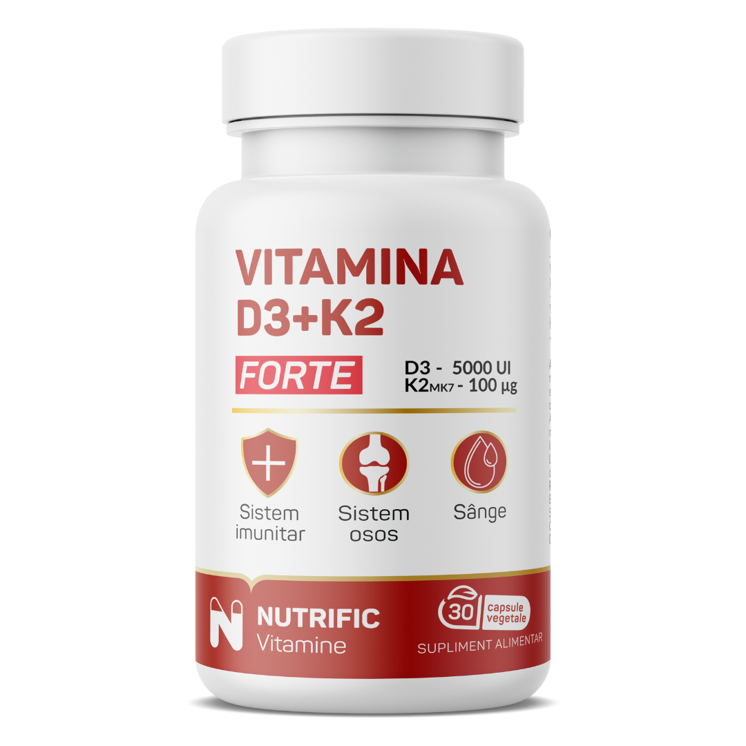Vitamina D3 5000UI si K2 100mcg Forte